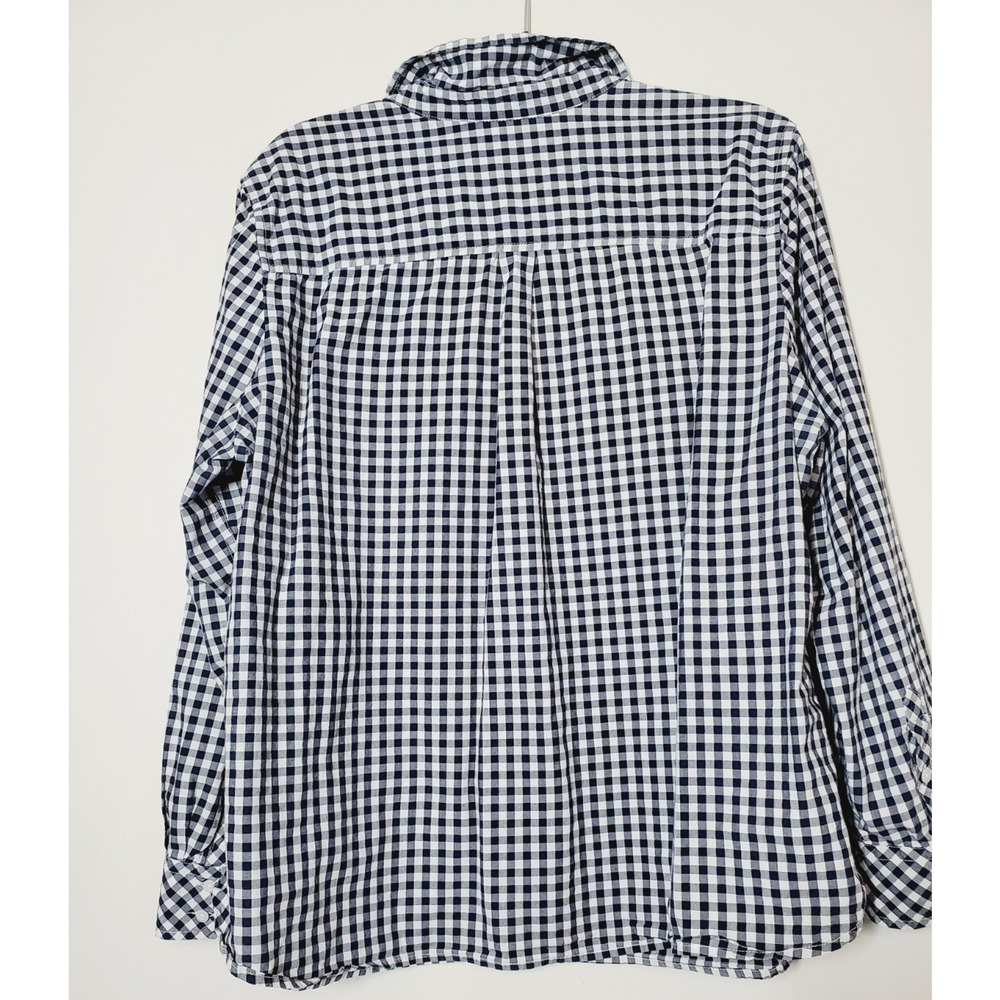 Talbots Button Down Top Womens 2x Gingham Blue & … - image 3